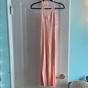 Old Navy Peach Backless Halter Maxi Dress